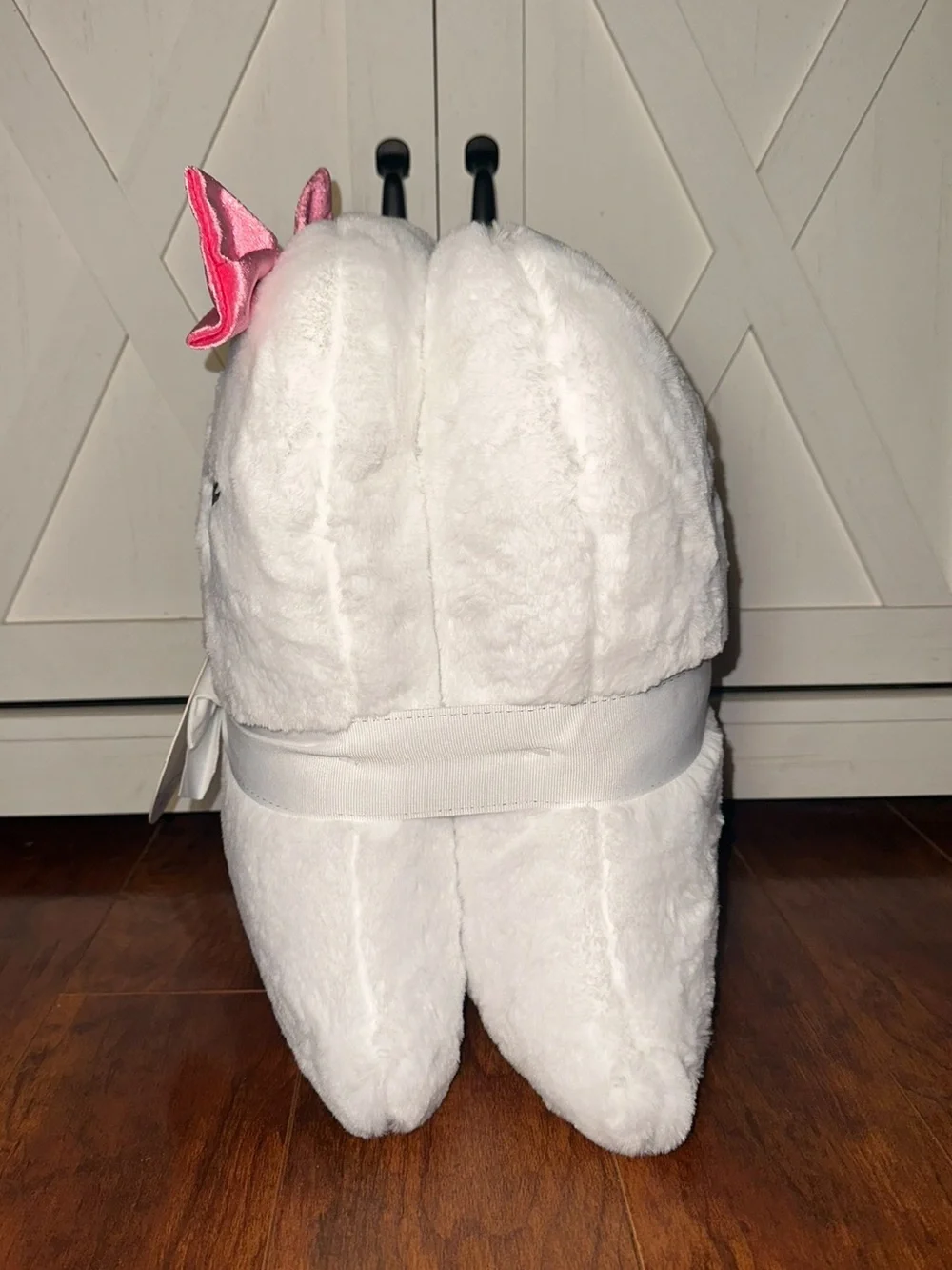 Cute Ghost Couple Faux Fur Pillow Set of 2 with Pink Bow & Black Bowtie